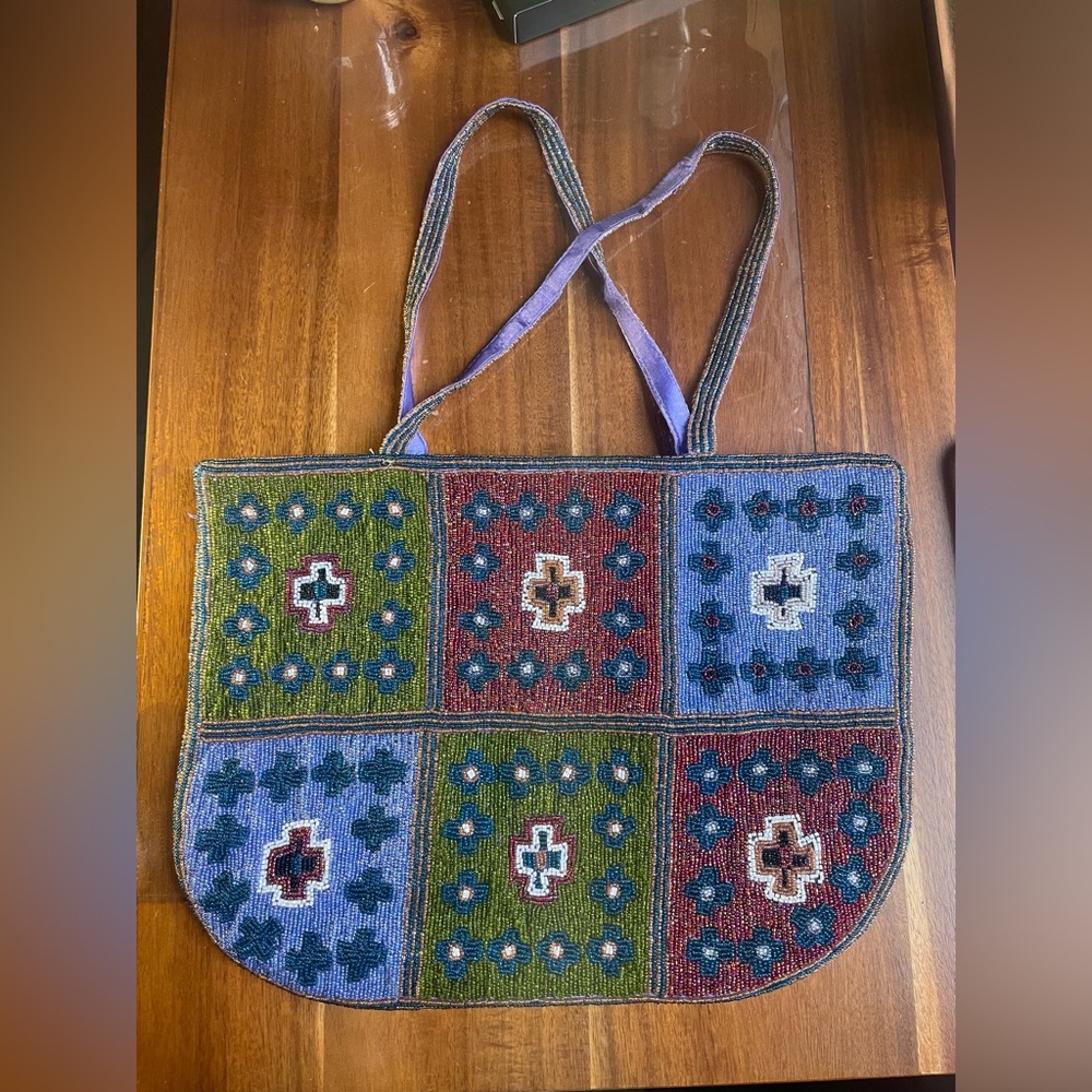 Embroidered beaded bag